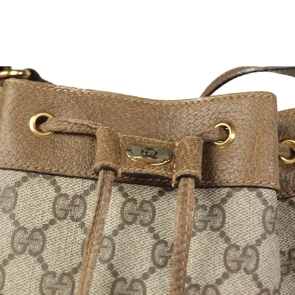 GUCCI Vintage Sherry Line GG Web Drawstring Shoulder Bag - Picture 6 of 15